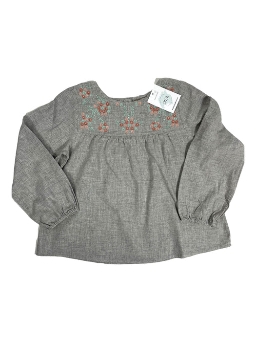 PEEK 8 ans blouse grise broderies fille