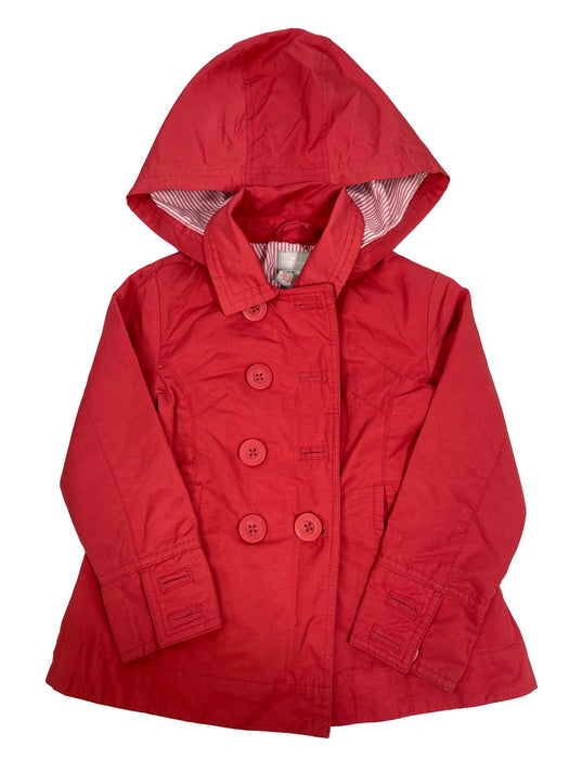 CYRILLUS manteau trench rouge framboise 4 ans